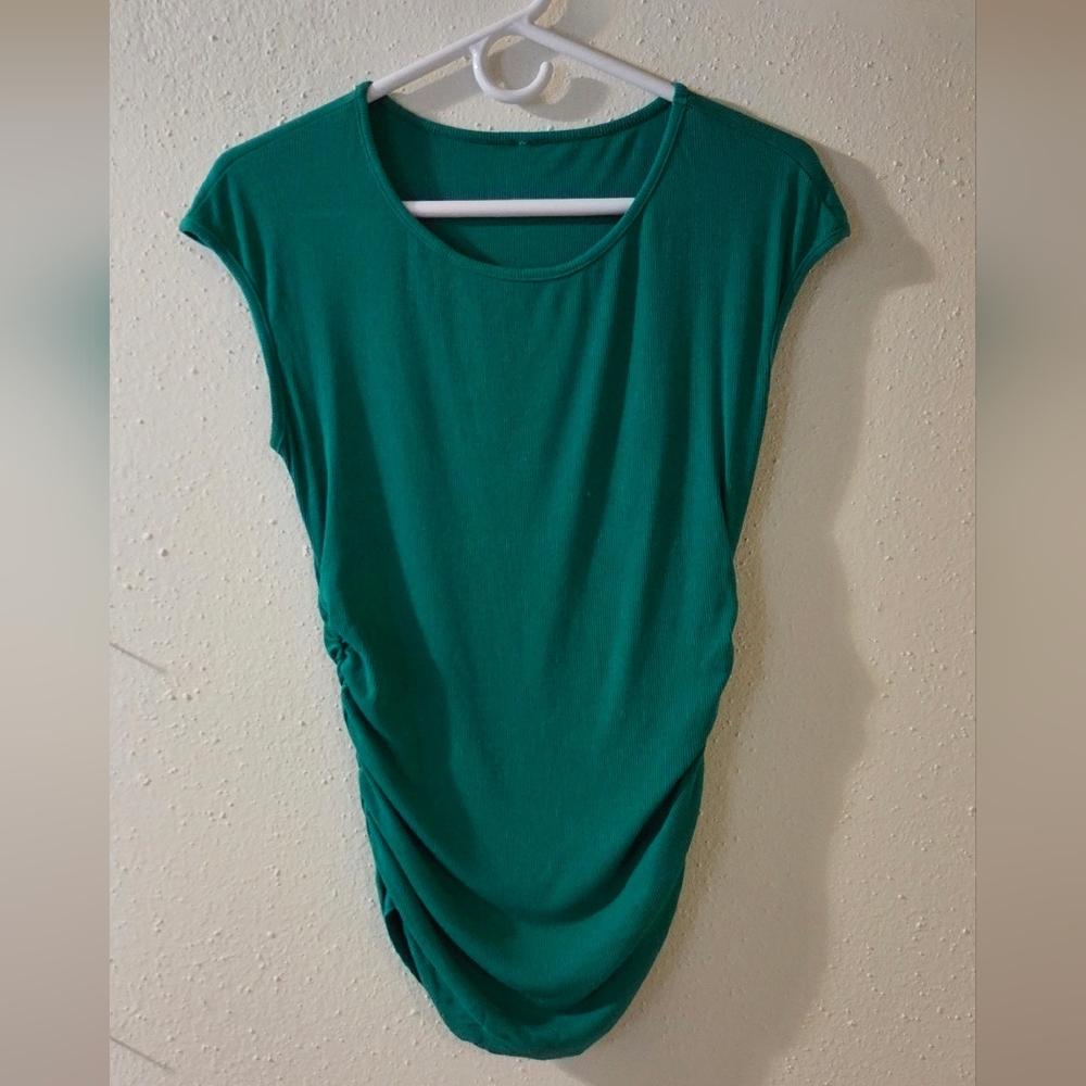 Teal Sleeveless Ruched Top (Sz. S)